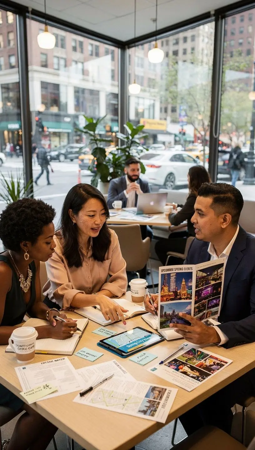 Przewodnik turystyczny prezentuje popularne miejsca do zwiedzenia w okolicy.