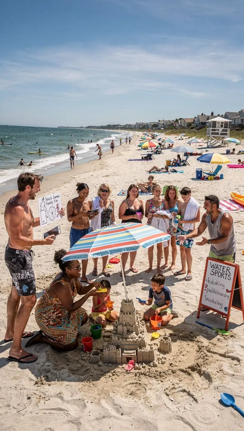 Przewodnik turystyczny wskazujący na lokalne zabytki.