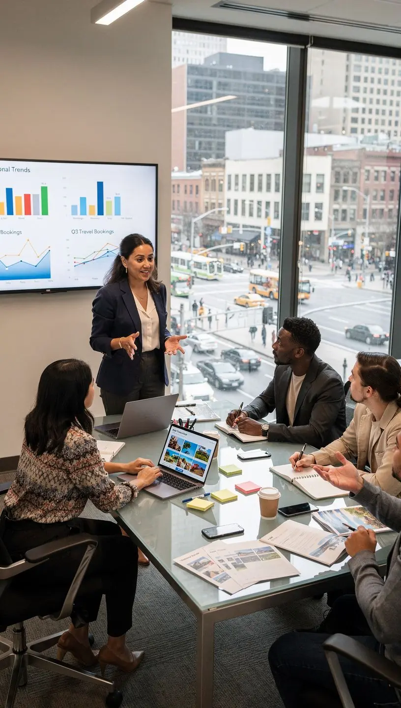 Grupa turystów degustujących lokalne potrawy w restauracji.